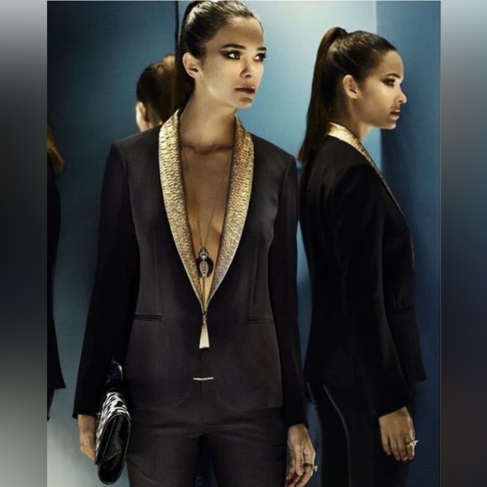 Rag & bone Black and gold blazer. Size 2